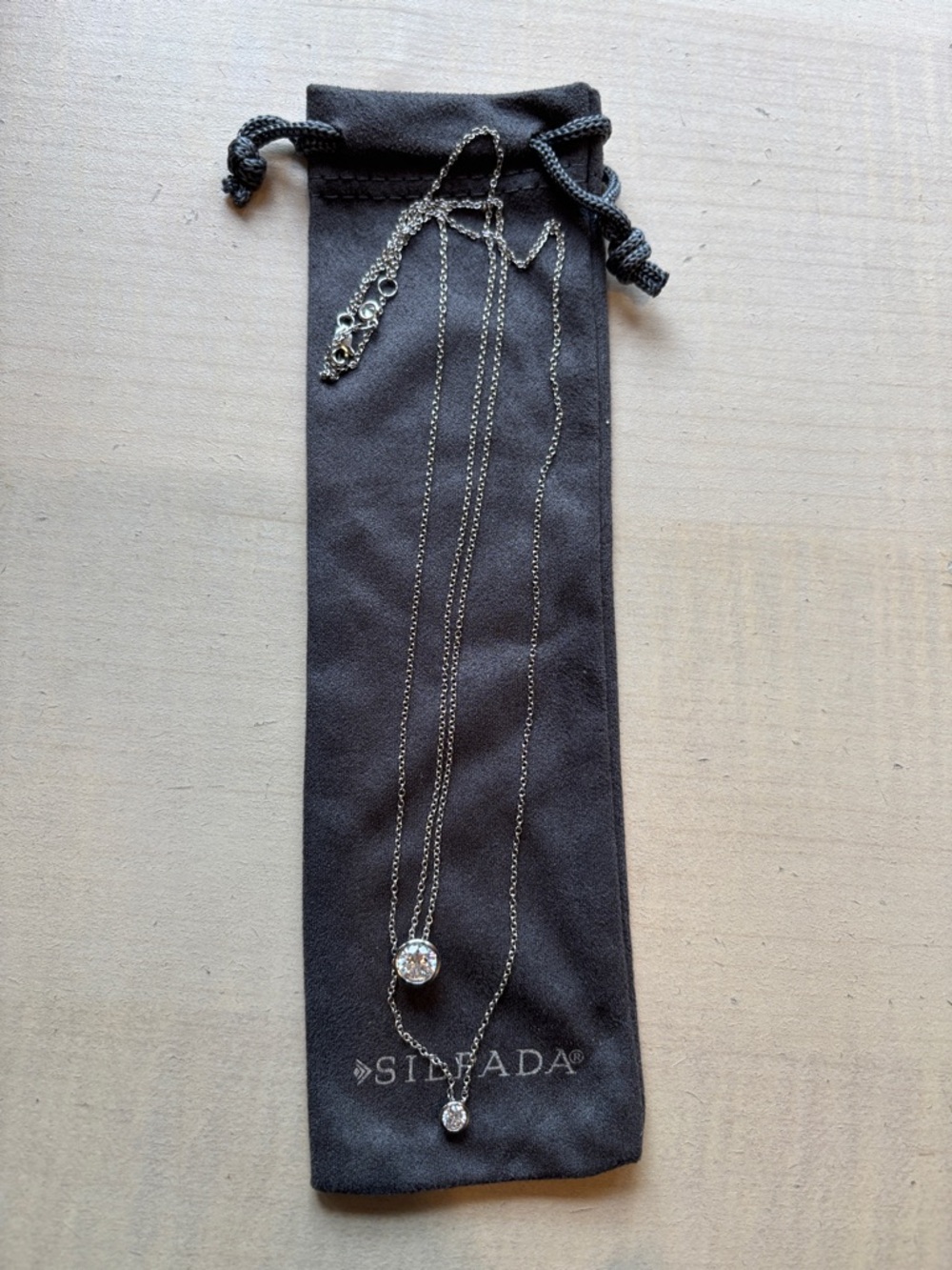 Silpada Sterling silver cubic zirconia tiered necklace